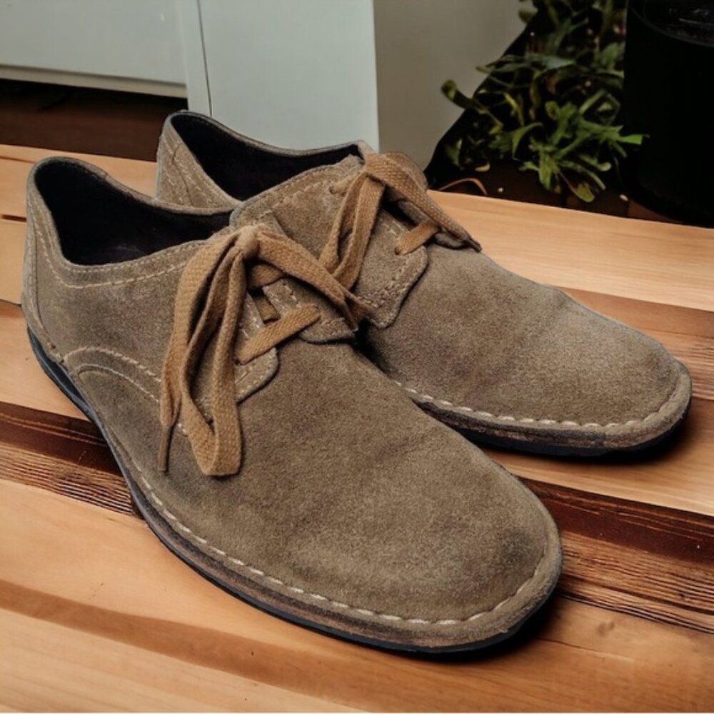 John Varvatos Loafers Men’s Distressed Suede Casual Lace Up Retro Derby 70s 8M